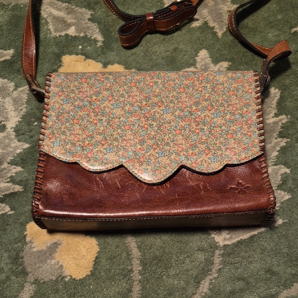 Patricia Nash Floral Patterned Brown Crossbody Bag